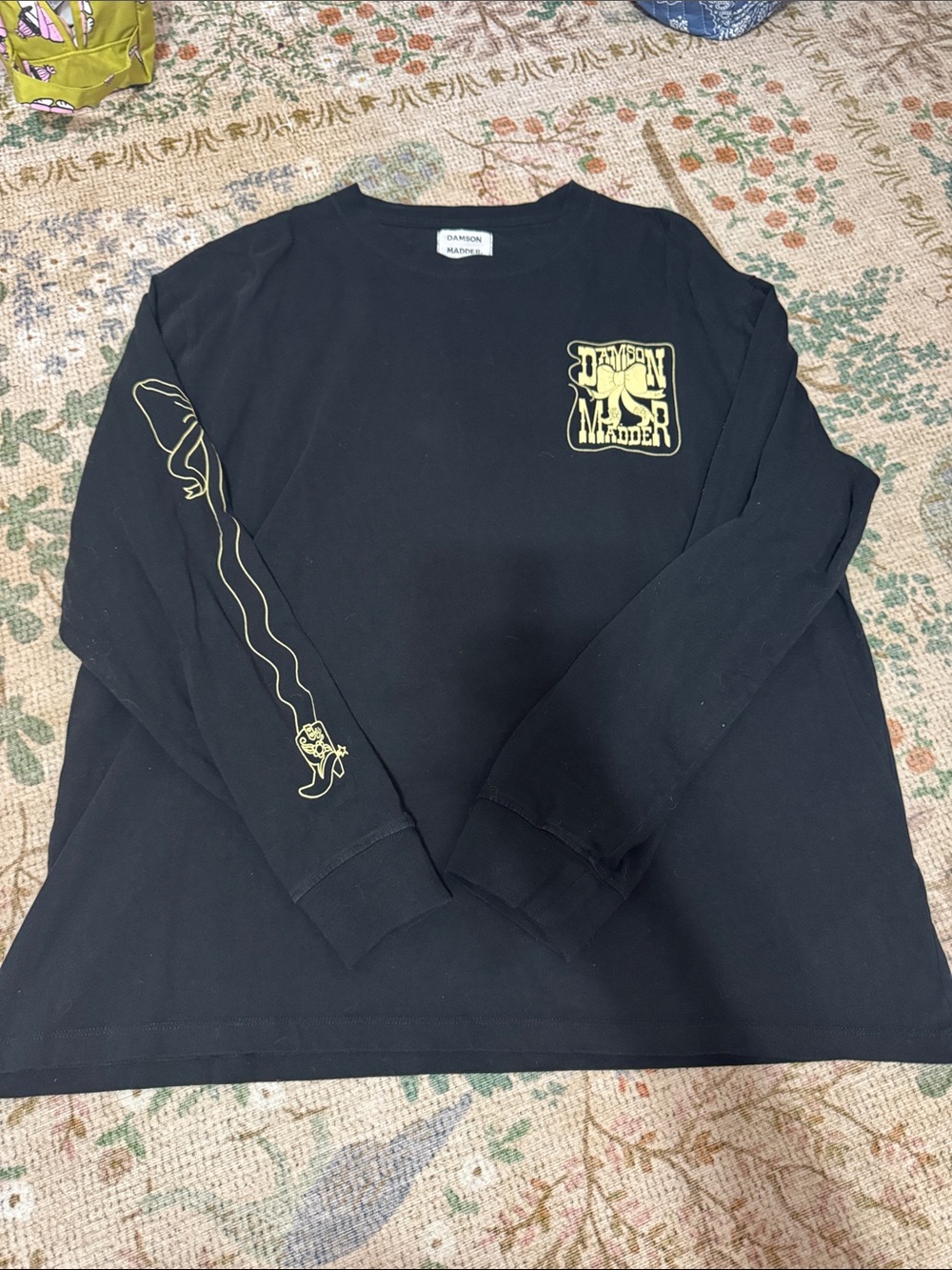 Damson Madder Black Long-Sleeve Western Graphic Tee